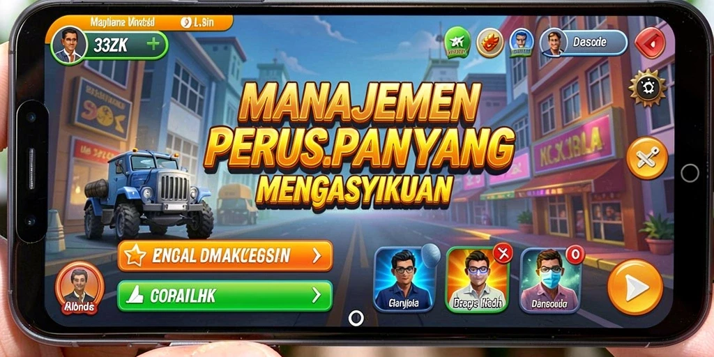 Tangkapan layar utama 33ZK dengan tampilan gameplay Tycoon yang menarik.