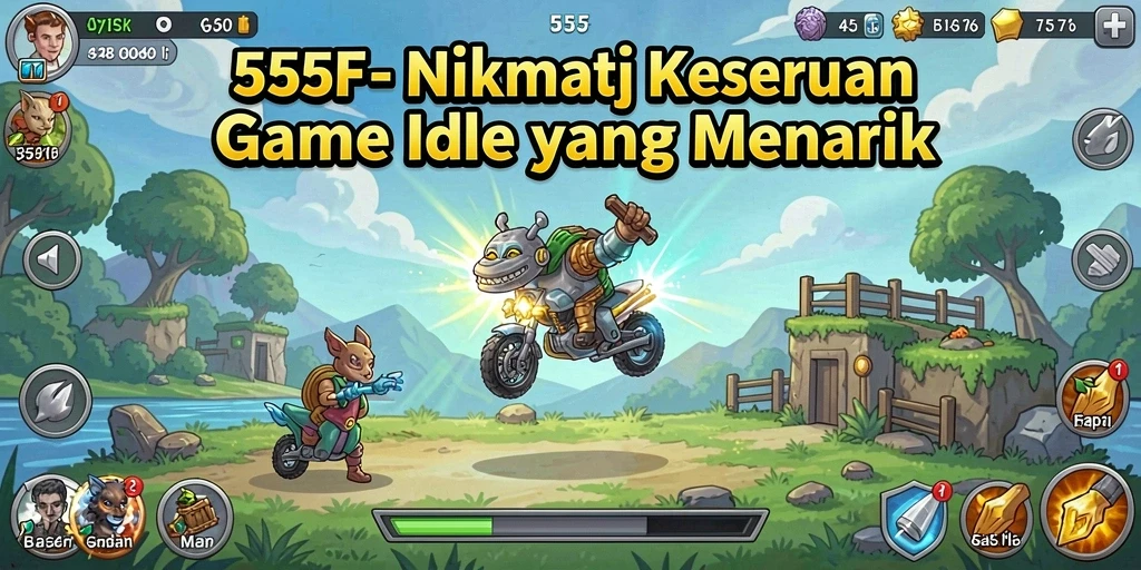 Screenshot utama gameplay 555F yang menunjukkan momen seru dalam game Idle.