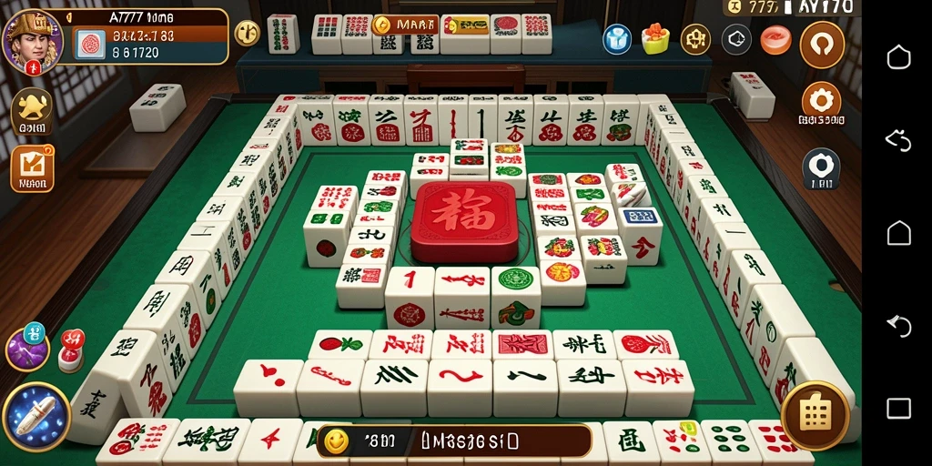 Tangkapan layar utama A7777 menampilkan gameplay Mahjong yang menarik dan menantang.