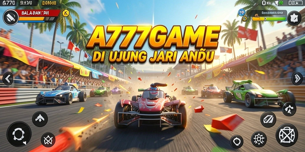 Tangkapan layar A777GAME menampilkan aksi balapan mendebarkan di trek urban.