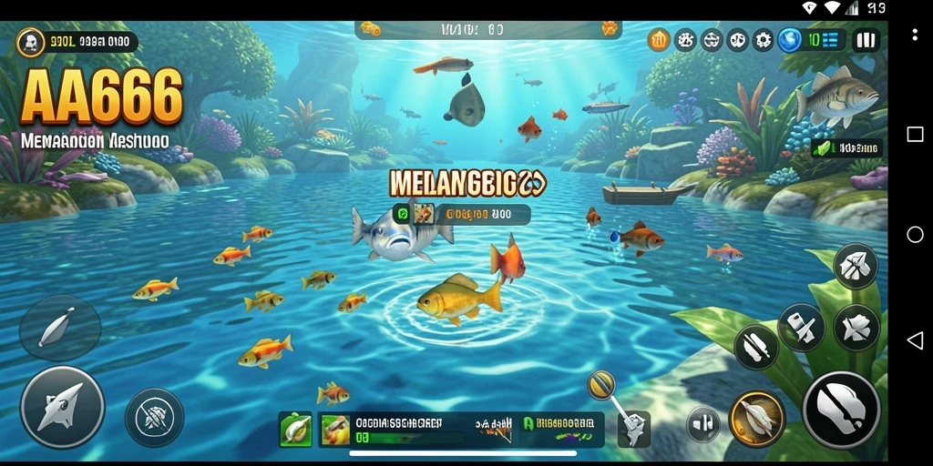 Gameplay seru AA666 dengan pemandangan indah saat memancing.