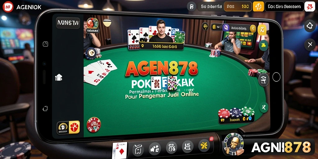 Screenshot gameplay AGEN878 menampilkan suasana Poker yang mendebarkan dan interaktif.
