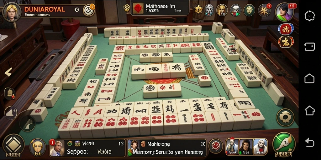 Tampilan utama gameplay <strong>DUNIAROYAL</strong> yang mengasyikkan dalam permainan Mahjong.