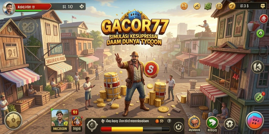 Tampilan gameplay menarik GACOR77 dalam simulasi bisnis Tycoon.