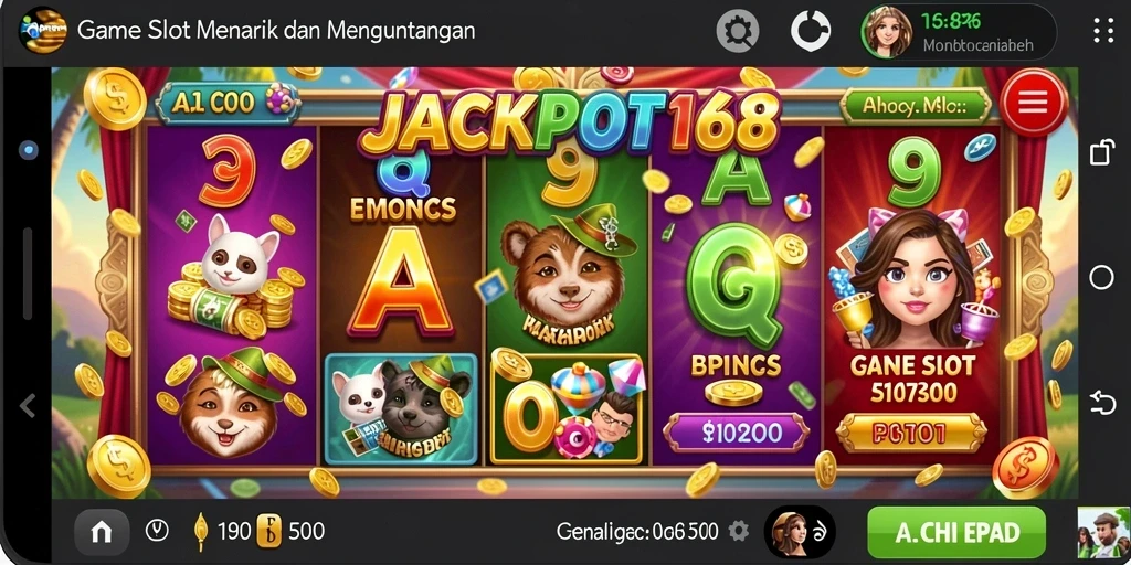 Tampilan gameplay JACKPOT168 yang seru dan menguntungkan.