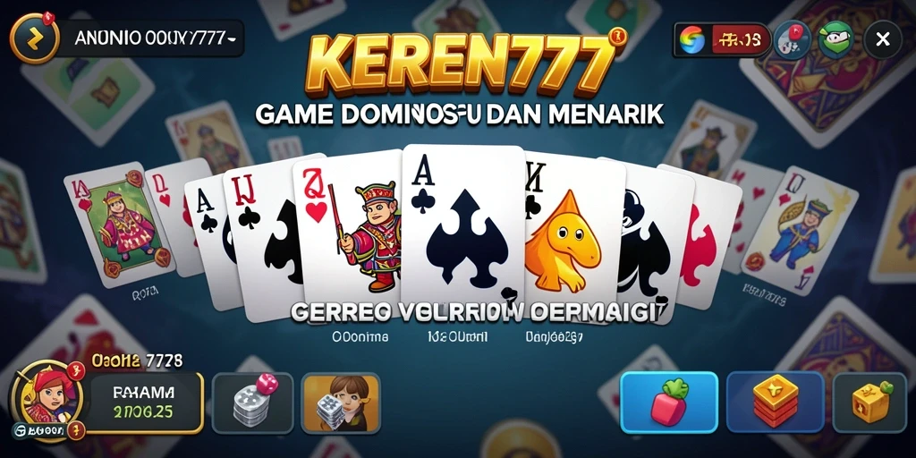 Tampilan utama gameplay seru di KEREN777 dengan domino berwarna-warni.