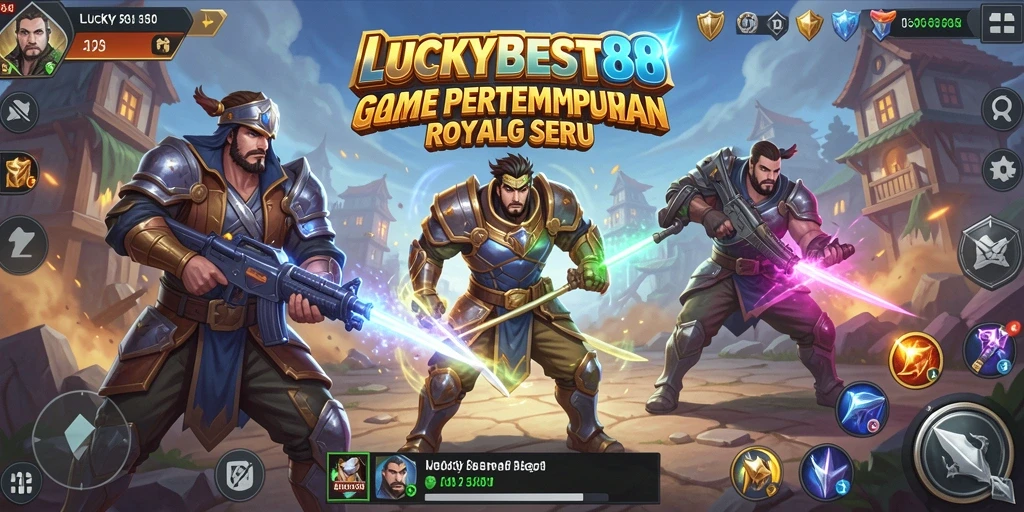 Screenshot LUCKYBEST88 menampilkan pertarungan seru dalam game Battle Royale.