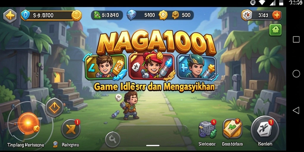 Screenshot gameplay NAGA1001 menunjukkan sistem Idle yang menarik.
