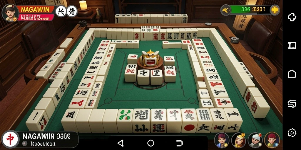 Tampilan gameplay Mahjong yang seru dan menantang di NAGAWIN.