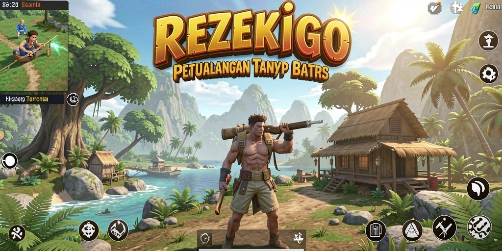Gameplay seru di dunia terbuka REZEKIGO dengan berbagai fitur menarik.