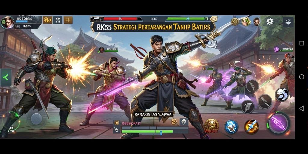 Tampilan strategi epik dalam RK55 yang penuh aksi.