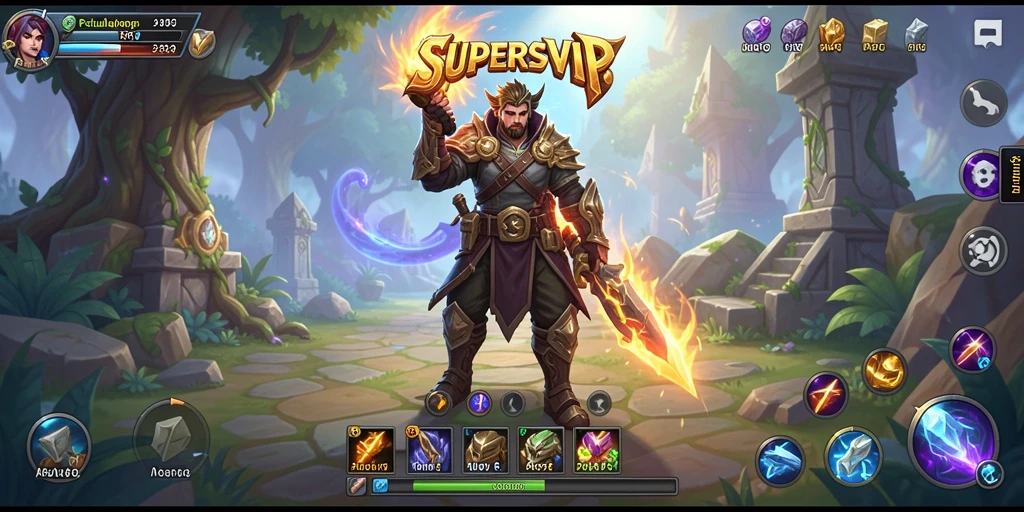 Tangkapan layar gameplay SUPERSVIP yang menampilkan aksi pertarungan seru.