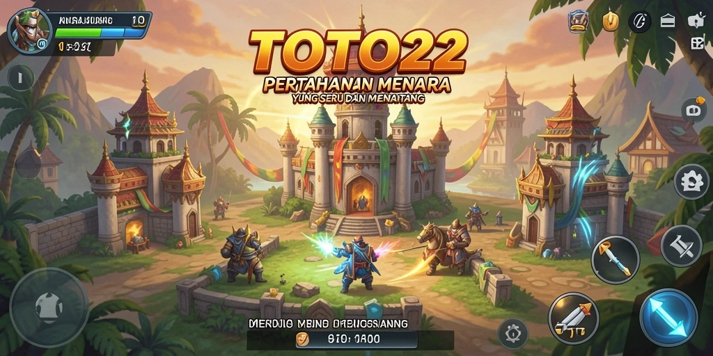 Gameplay TOTO22 yang seru dalam mempertahankan menara dari serangan musuh.