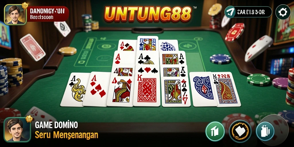Screenshot gameplay UNTUNG88 menampilkan keseruan bermain domino.